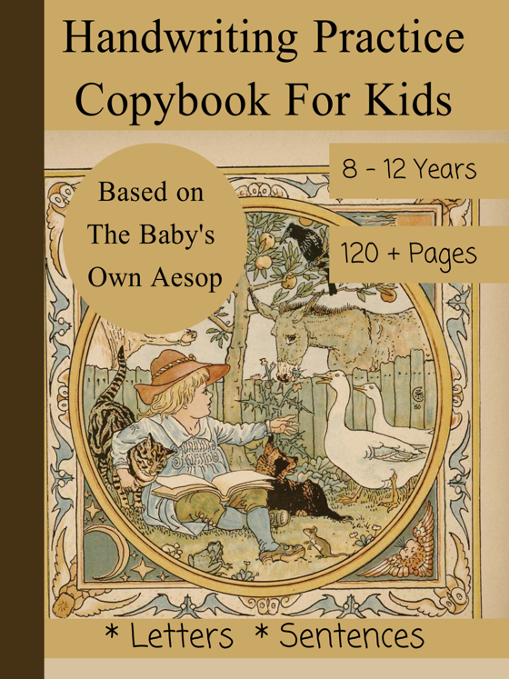 Handwriting Practice Copybook for kids based on AESOP Fables