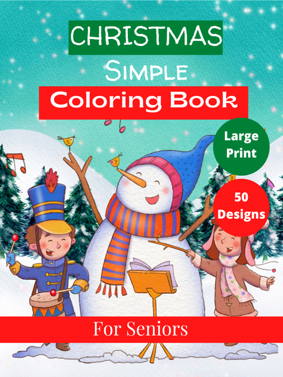 Christmas Simple Coloring Book for seniors