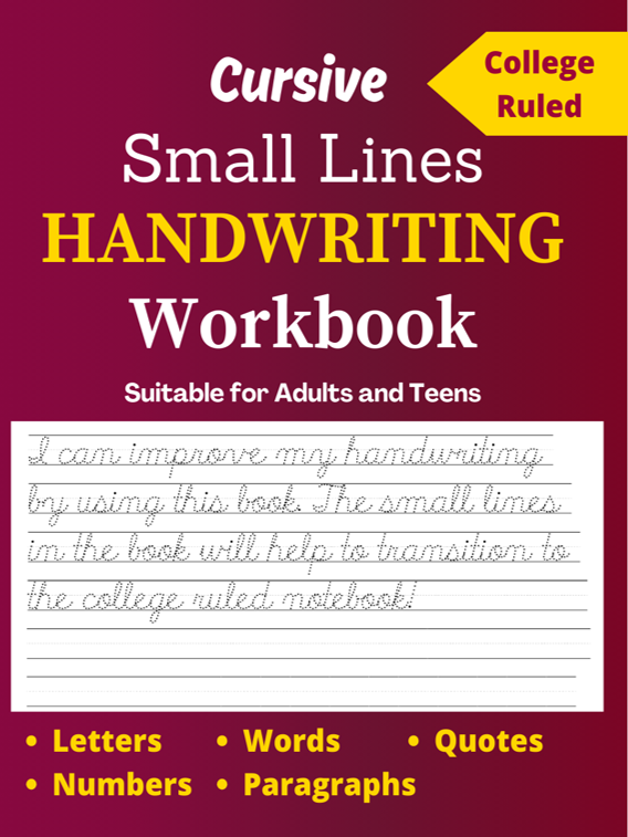 Cursive Small lines Handwriting Workbook