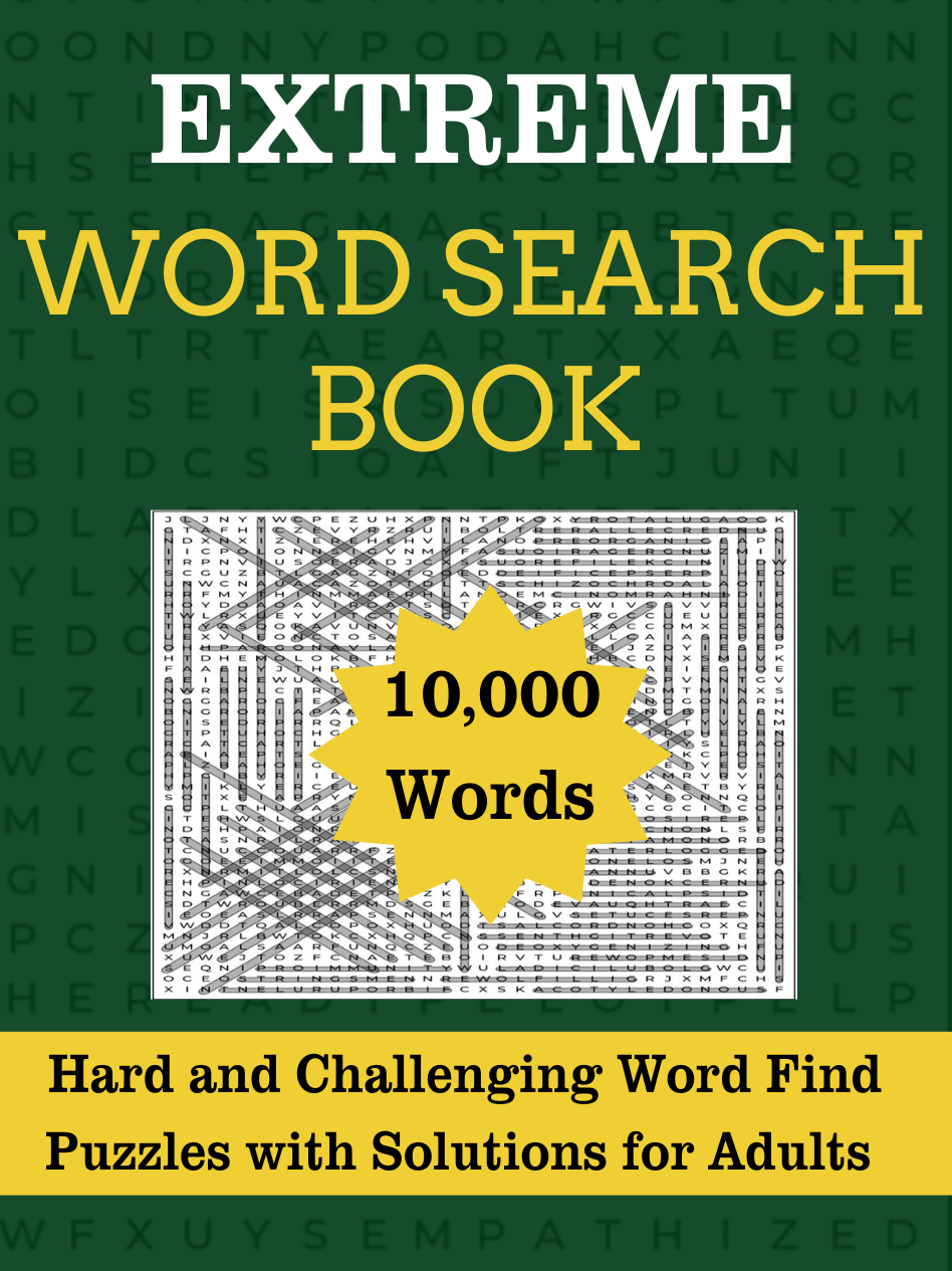 Extreme Word Search Book for adults