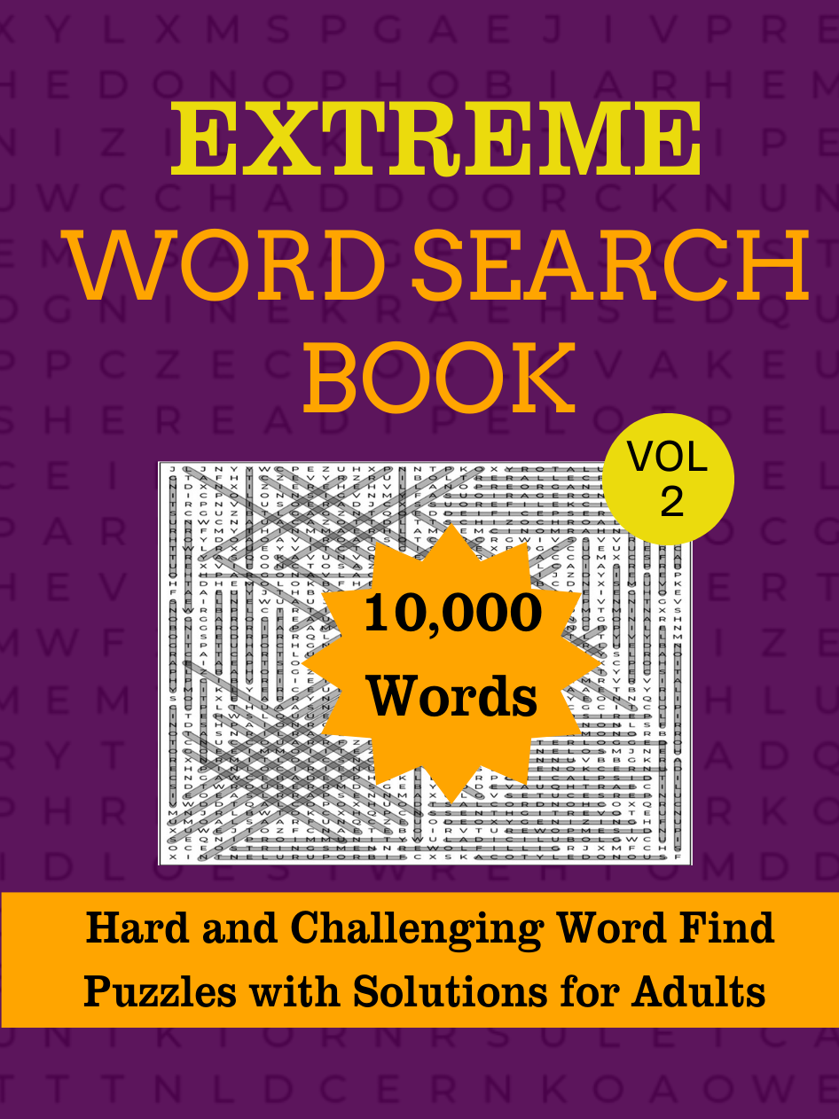 Extreme Word Search Book for adults