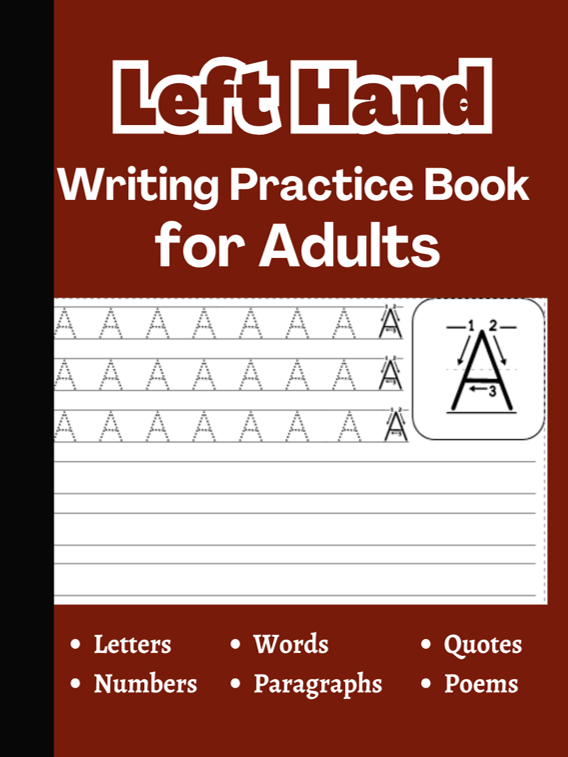 Left Handed Adults writing practice book