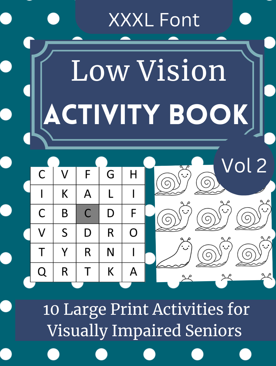 Low Vision Activity Book for elderly adults vol 2