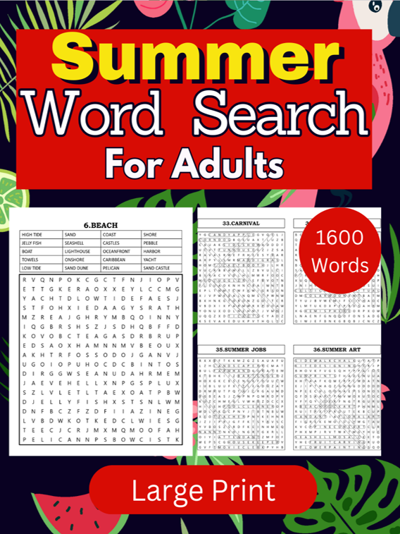 Summer Word Search for Adults