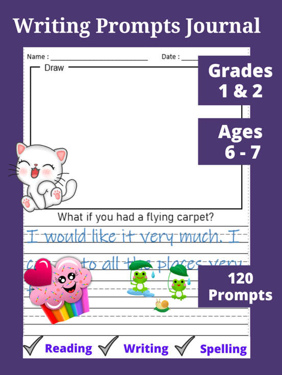 Writing Prompts Journal for kids grades 1 2
